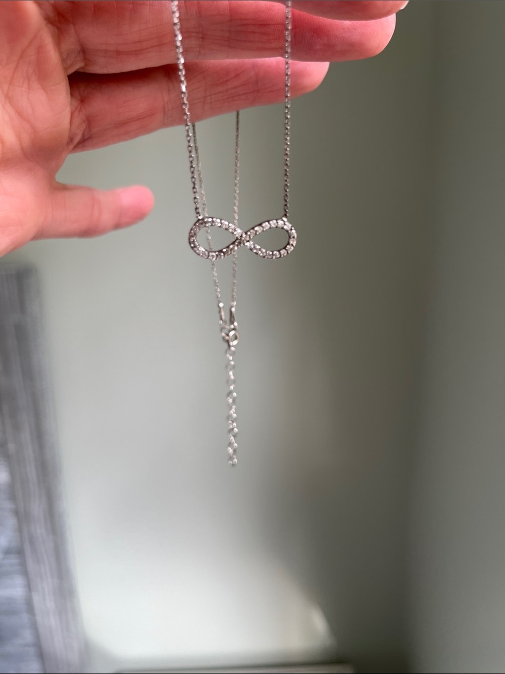Infinity Pendant Necklace in Sterling Silver - Women Jewelry - Picture 4 of 7